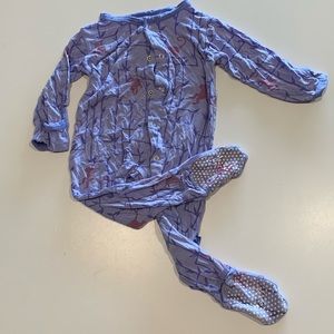 Kickee Pants girls footed sleeper monkey